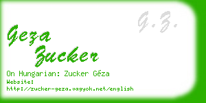 geza zucker business card